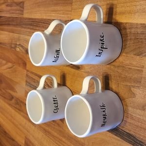 Rae Dunn Set of Four Mugs Artesian Collection Nourish Inspire Begin Create